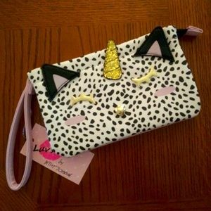 NWT 💖 Betsey Johnson Unicorn Kitty Wristlet